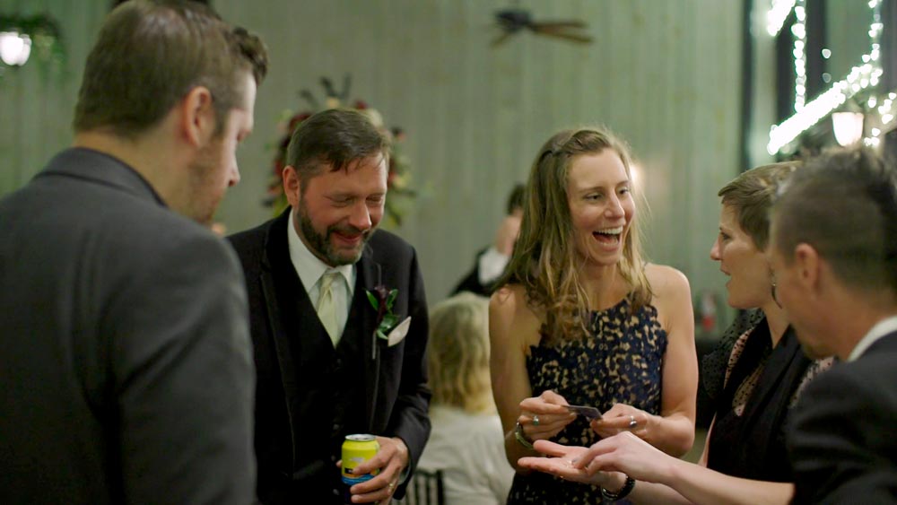 Why should you have a magician at your wedding? Bryan Saint performs magic at Biltmore wedding in Asheville, NC.